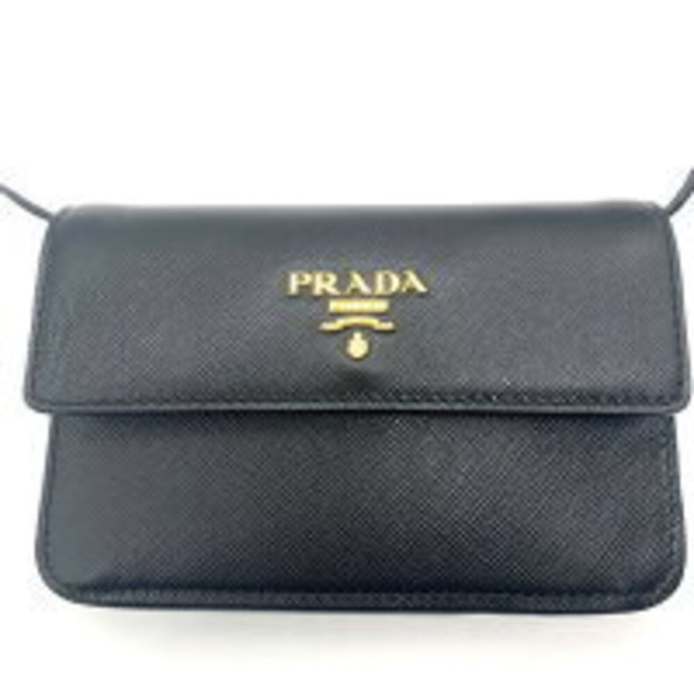 Prada Saffiano Leather Shoulder Bag Black